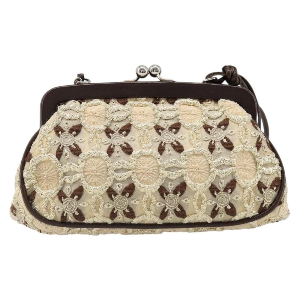 Prada Coin Purse Shoulder Pouch Bag Beige